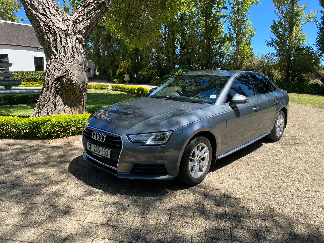 Harmony chauffeur vehicle parked at a Cape Winelands property