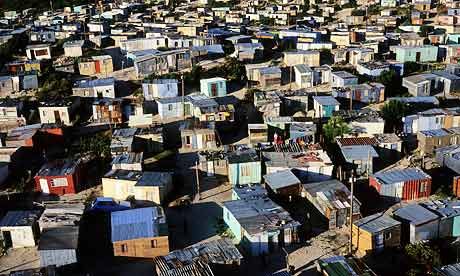 Aerial view of a Cape Town township neighbourhood